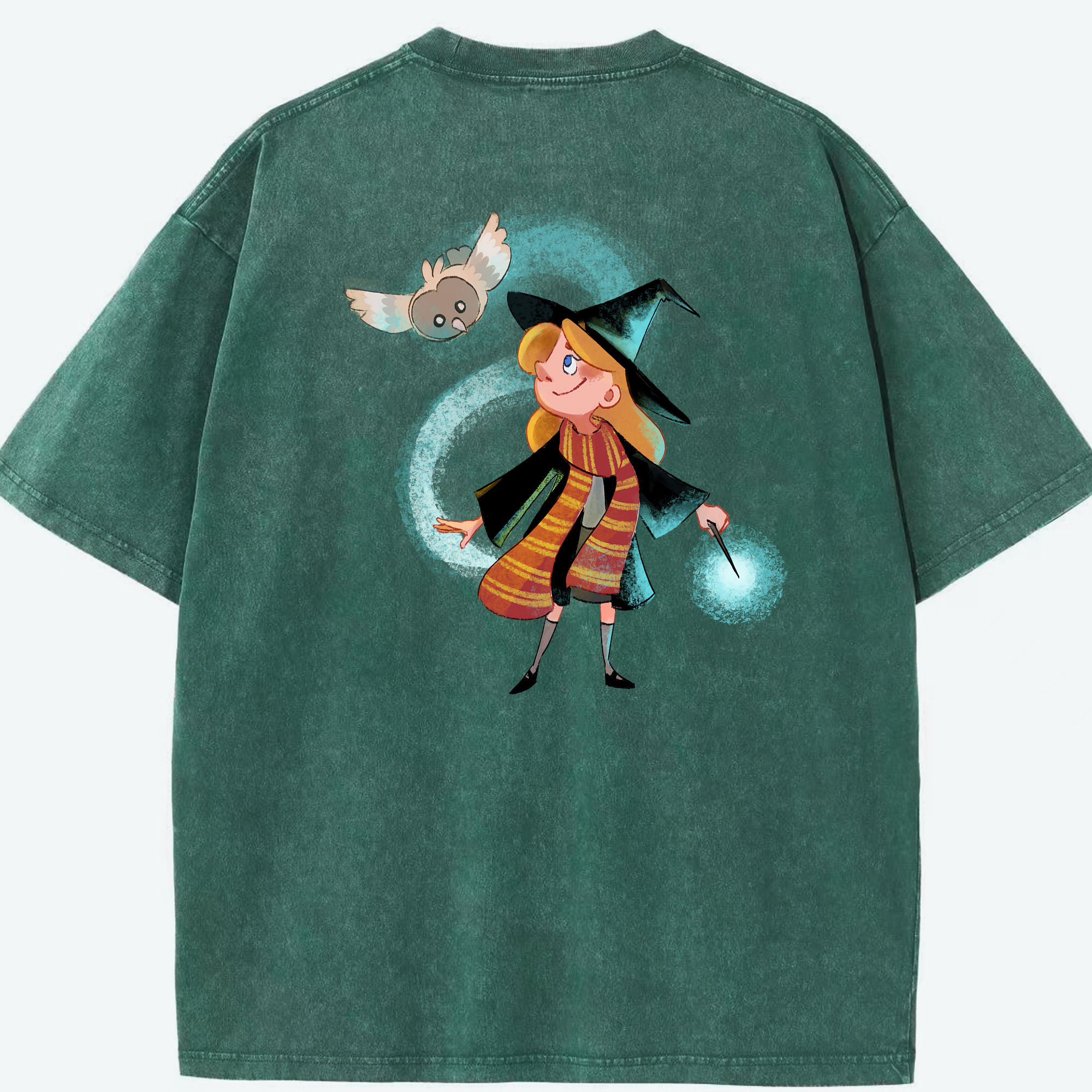 （画像用） Harry Potter ハリー・ポッターシリーズ 綿100% ヴィンテージ風 半袖Tシャツ（背面プリント）